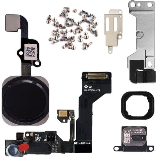 Front Camera Home Button Flex Cable With Metal Bracket Holder Ear Speaker And Screws For iPhone 6 6Plus 6s Plus Full Lcd Parts
