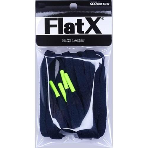 FlatX 8mm Deep Blue/ Neon Green Metal Tips Shoelaces High Quality Professional Sneaker Laces Shoelace Lacet