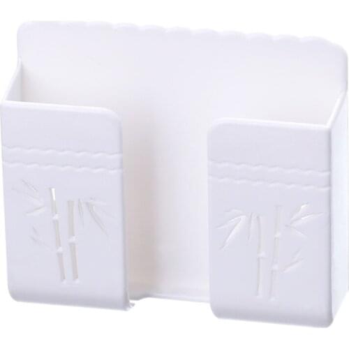 Hollow Bamboo Print Adhesive Wall Mount Phone Holders for Phone Charging Brackets Holders Shelf Sticker Fixing Stand