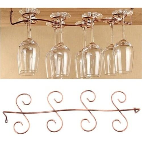 Practical Wine Glass Rack Stemware Hanging Under Cabinet Holder Hanger Shelf Kitchen