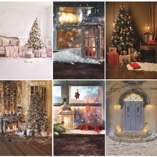 Vinyl Custom Photography Backdrops Prop Christmas day christmas trees Photography Background NY6FD-9
