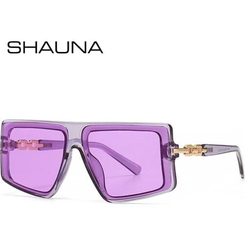 SHAUNA Ins Popular Fashion Square Women Sunglasses Retro Colorful Shades UV400 Men Yellow Purple Sun Glasses