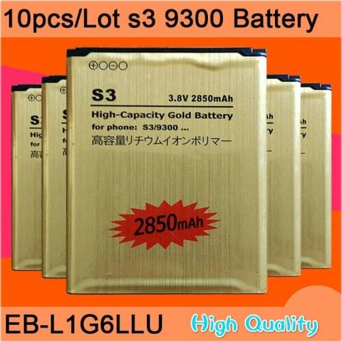 10Pcs/Lot EB-L1G6LLU For s3 battery Golden Li-ion Replacement Battery for Samsung Galaxy S3 i9300 battery