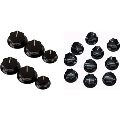 10Pcs Guitar Knobs Amplifier Amp Knob Bass Tone Volume Knobs with 6Pcs Control Knob Volume Audio Control Knobs