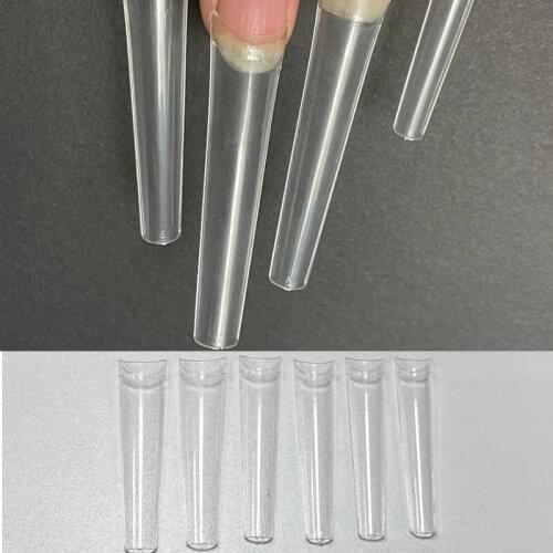 3XL Long Coffin No C Curve Nail Tips Straight French False Nail Art Tips Half Cover Pack of 240