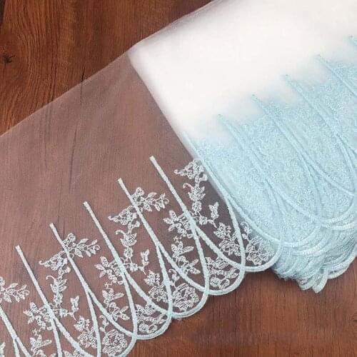 30Yards Pink Blue Lace Wedding Embroidered Diy Handmade Patchwork Laces Trim Ribbon For Sewing Supplies Craft Free Shipping