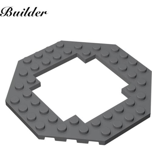 Little Builder 6063 4pcs Plate Special 10x10 Octagonal Open Center Building Blocks Parts Compatible Creativity Educational Toys