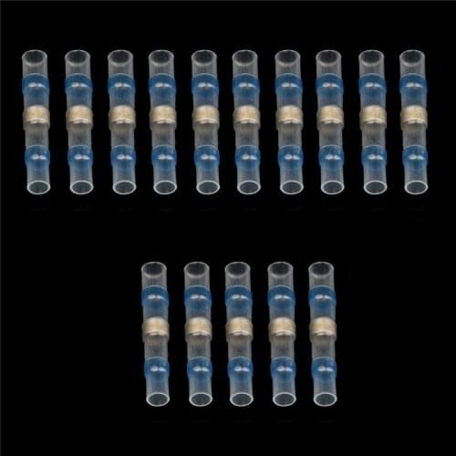 50PC Waterproof Soldering Sleeve Terminals Blue Seal Heat Shrink Butt Connectors Electrical Wire Connector Cable Terminals