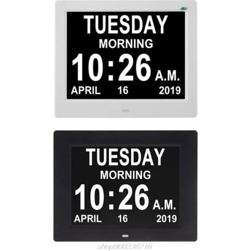 8" Inch IPS Digital Clock Calendar with Oversized Font Date Day Reminder for Elderly and Children A06 21 Dropshipping
