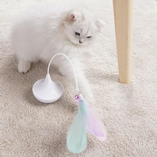 Pet Interactive Toy Cat Stick Feather Toy Feathers Tease Kitten Cat Automatic Feather Toy Premium Cat Stick Pet Supplies