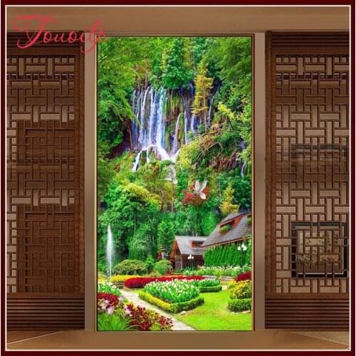TOUOILP DIY Diamond Embroidery,square&Round Diamond Farm garden landscape Full rhinestone 5D Diamond painting cross stitch