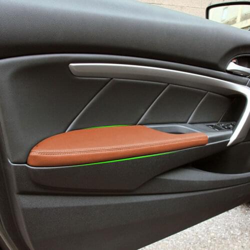 Car Front Door Handle Armrest Panel Microfiber Leather Cover Interior Trim For Honda Accord 8th Coupe 2008 2009 2010 2011 2012