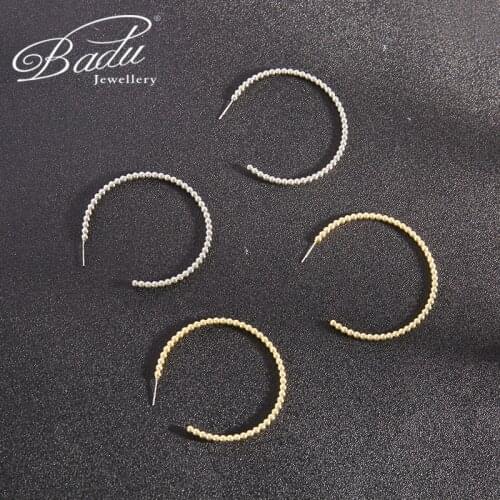 Badu 2021 Exaggerate Large Hoop Earrings Simple Texture Party Round Earrings For Womens Body Accessories