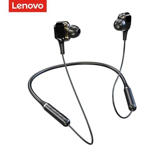 Lenovo XE66 Dual Moving Coil Music Earphone Wireless Bluetooth 5.0 Headphones IPX5 Waterproof Sport Neckband Headset with Mic