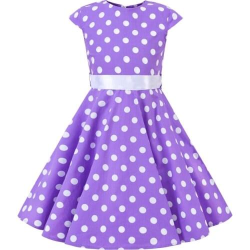 SISHION Kids Baby Girl 50s Vintage Dress Short Sleeve Cherry Strawberry Dresse VD1868 High Waist Floral Retro Dress for Girl