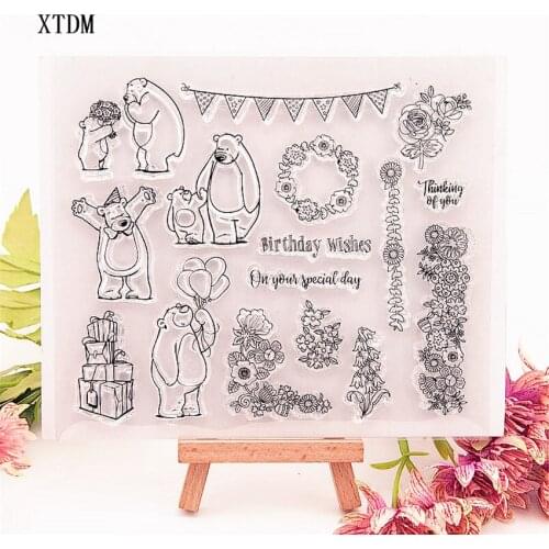 Hot sale Polar bear Transparent Clear Stamps / Silicone Seals Roller Stamp for DIY scrapbooking photo album/Card Making