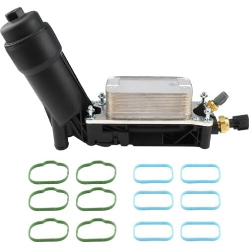 Engine Oil Cooler Filter Housing and Seals Gasket 5184294AE For 11-13 Jeep Dodge Chrysler 3.6L V6 Engine