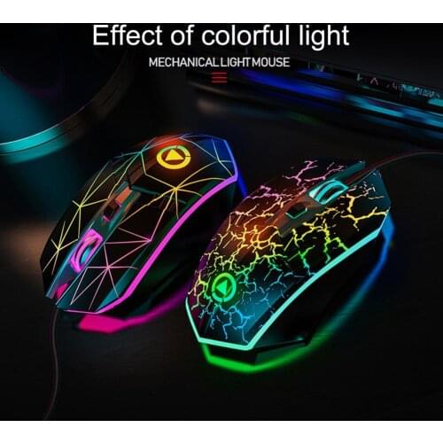 Mouse 4 Buttons 7-color Breathing Lights 3-gear Adjustable DPI High Sensitivity Optical Wired Mouse for Gaming