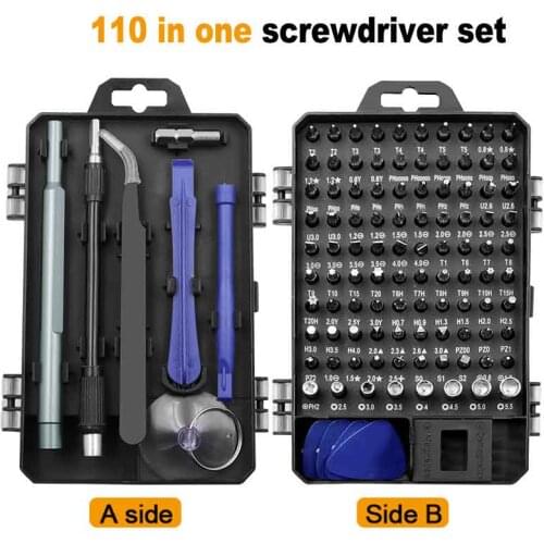 110 in 1 Screwdriver Set Screwdriver Bit Set Torx Hex Multifunction Precision Mobile Phone Hand Tools