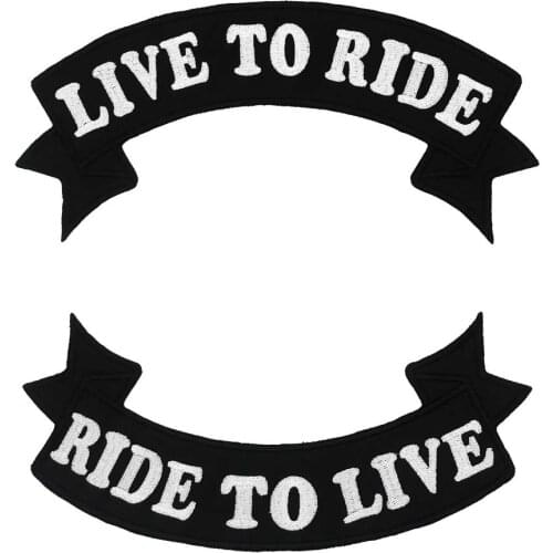 Live to ride ROCKER Embroidered punk biker Patches Clothes Stickers Apparel Accessories Badge