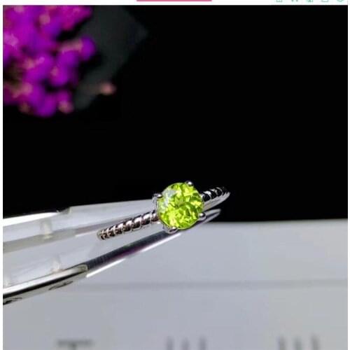 Natural Peridot ring Free shipping Natural real peridot 925 sterling silver Fine jewelry 6mm gemstone Handworked rings