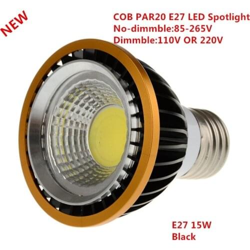 Newest 15WCOB dimmable PAR20 LED Spot Bulb Lamp Light E27 GU10 Warm White/Cool White/Pure White Led Spotlight Downlight Lighting