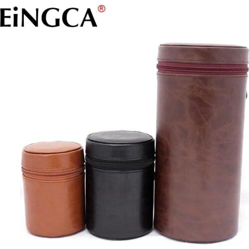 2017 Fashion NEW DSLR Camera Lens Bag Case PU Bag for Canon Nikon Sony Pentax Fujifilm Tamron Sigma Leica Olympus Pentacon Lens