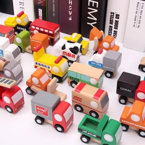 New Childrens Wooden Mini Toy Car 12PCS Airplane Car Truck Model Toy Boys And Girls Childrens Birthday Gift Wooden Toy Car