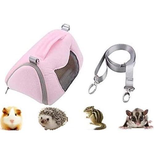 Hamster Carrier Bag Portable Outdoor Travel Handbag with Adjustable Single Shoulder Strap for Hamster Small Pets