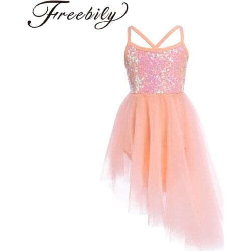 Sequins Girls Professional Ballet Tutu Dress Children Tulle Ballet Gymnastics Leotards Ballerina Party Stage Kids Dance Wear