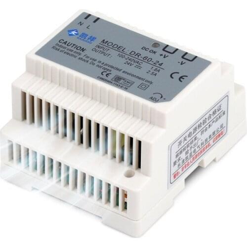 DR-15/30/60/75/120 Industry DIN Rail Installation Rail Power Switch 12V 24V Direct Current Rail Switching Power Supply DC Output