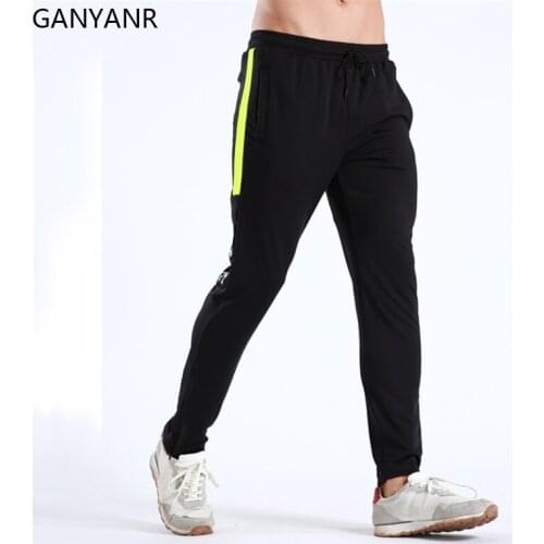 GANYANR Jogging Gym Sport Men Running Pants Training Sportswear Jogging Leggings Trousers Trackpants Soccer Sweatpants Track