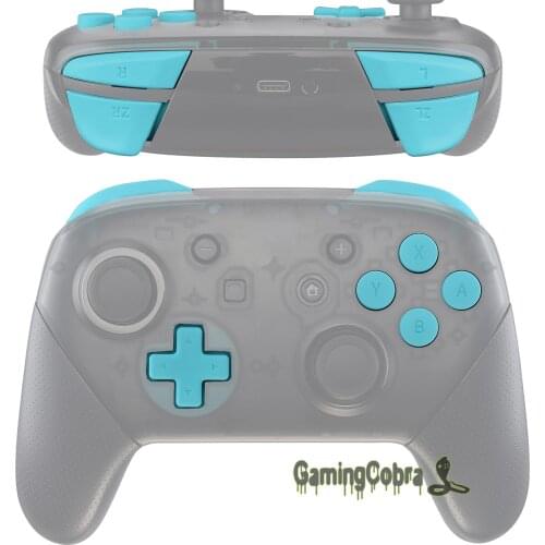 Heaven Blue Soft Touch DIY ABXY D-pad ZR ZL L R Keys Full Set Buttons Repair Parts w/ Tools for NS Switch Pro Controller
