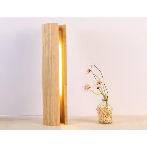 LED table lamp decoration desk light Bamboo feel Pentagonal soft light Bedside Eye Protection wooden feel Table LED night light