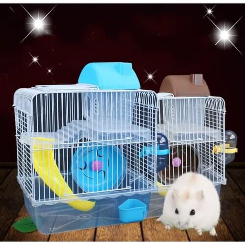 3-color Hamster Cage Double-decker Luxury Villa Hamster Supplies Toy Hamster Nest Crystal Small Castle House AP11211334