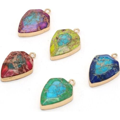 Vintage Imperial Stone Pendants Gold plated Emperor Jaspers for Jewelry Making DIY Tribal Necklace Earring Gifts