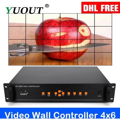 YD-VD24 HDMI video wall controller 3x7 4x6 VGA AV USB Processor 24 images stitching image processor 24TV shows a screen splicing