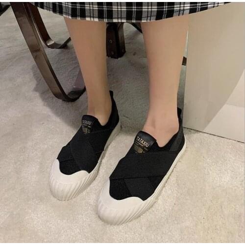 2021Women Shell-Toe Small White Shoes Ladies Lazy Shoes Ladies Lightweight Comfortable Slip-On All-match Walking Shoes