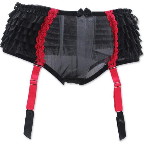 Cake Garter Panties Belt for Stockings Black Jartiyer Sexy Wedding Lingerie Metal Buckles Female Lace Suspenders