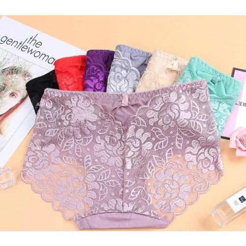 1/2pcs women underwear panties hollow-out attractive sexy transparent lace briefs buttock breathable lingerie modis tanga lady