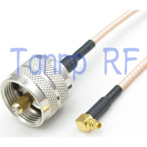 10pcs 6in MMCX male right angle to UHF male PL259 RF adapter connector 15CM Pigtail coaxial jumper cable RG316 extension cord