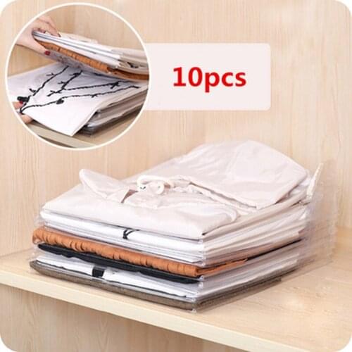 10Ps/Set Practical Clothes Pegs Creative Cabinet Fast Folding Board Space-Saving T-shirt Organizer Portable Office File Holders