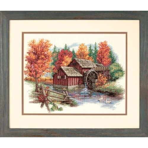 14/11/18/22/16/28/25ct Lovely Counted Cross Stitch Kit Glory of Autumn Cabin Chalet Cottage dim 35199