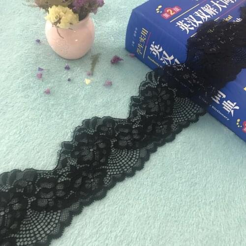 Asymmetric black elastic lace, suitable for garment neckline waist decoration, model C2038