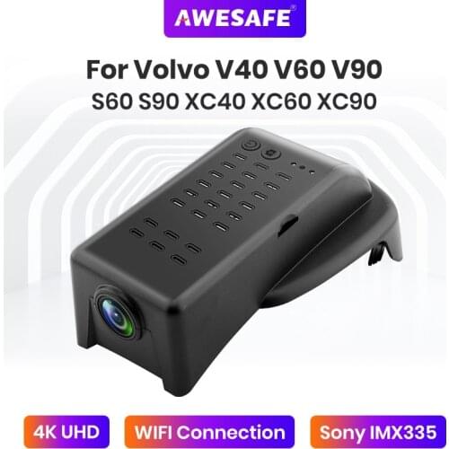 AWESAFE Car DVR Camera Sony imx335 Video Recorder App Control WiFi Dash Cam 4K UHD For Volvo V40 V60 V90 S60 S90 XC40 XC60 XC90