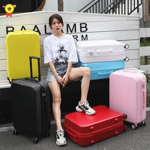 High quality 18"20"22"24"26" inch PC Rolling Suitcase on wheels Travel Luggage suitcases Universal wheel women trip Trolley Case