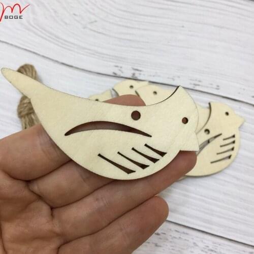 50pcs Wooden bird for Wedding Wish Tree or Christmas Decoration Ornament Gift Tags Blank Shapes