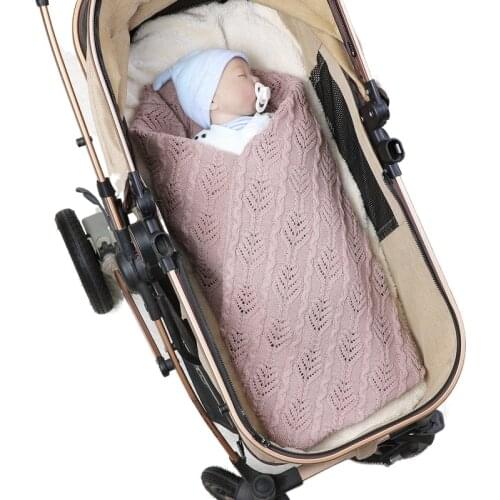 Baby Blanket Swaddling Newborn Cotton Knitted Soft Blanket Summer Autumn Solid Bedding Sleeping Quilt Infant Swaddle Wrap