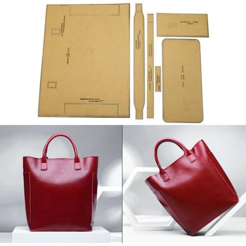 Handmade leather goods diy lady shoulder bag handbag version drawing kraft mold template sewing drawing design