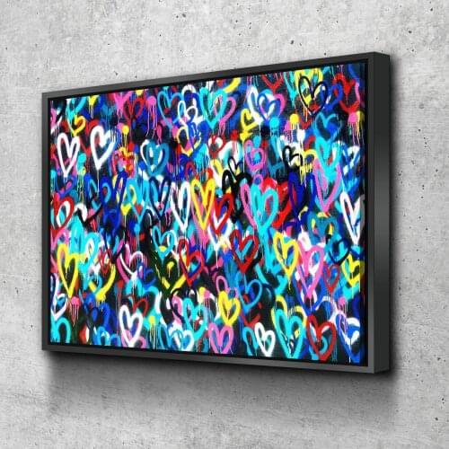 Love Heart Graffiti Canvas Paintings Room Decor Posters Prints Wall Art Pictures Home Decor For Living Room Hall Office Unframed
